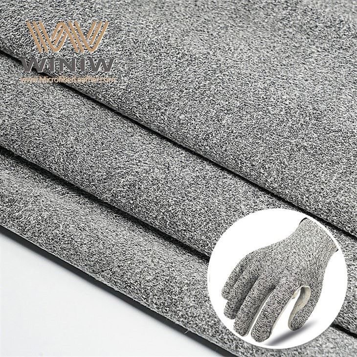 Dammtät mikrofibertyg imitationshandskar PU mockamaterial